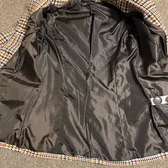 Vintage 60’s 70’s inspired Zara blazer coat plaid tweed jacket size S small. - Picture 8 of 13